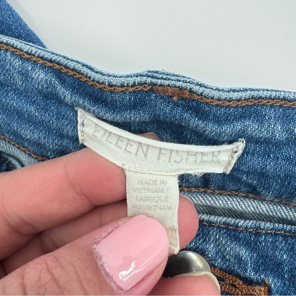 Eileen Fisher Jeans Women 0 Blue Mom Mid Rise Organic Denim Stretch Comfy Ankle - Picture 6 of 12
